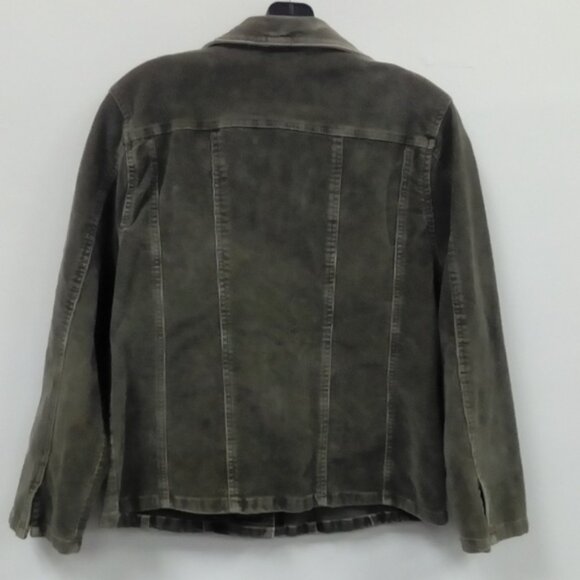 Sag Harbor Green Corduroy Jacket size PETITE S - Picture 3 of 3